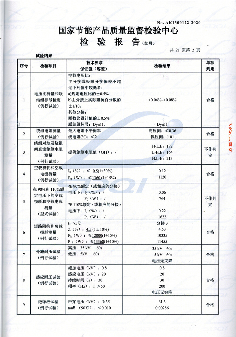 高低压试验报告-S11-1250中沙中沙中沙油浸式变压器-2.jpg